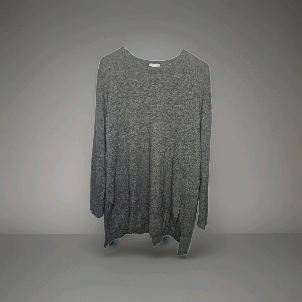 J. Jill‎ Gray 100% Cashmere Slit Sides Soft Sweater Size XL Excellent